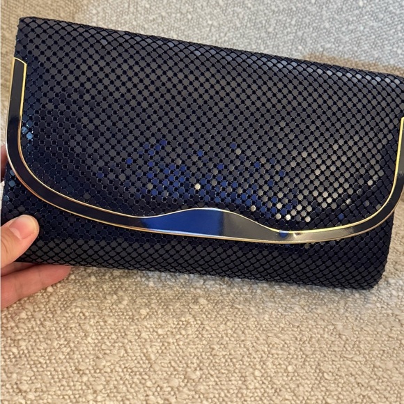 No name brand Navy blue sequin style envelope clutch - Picture 10 of 14